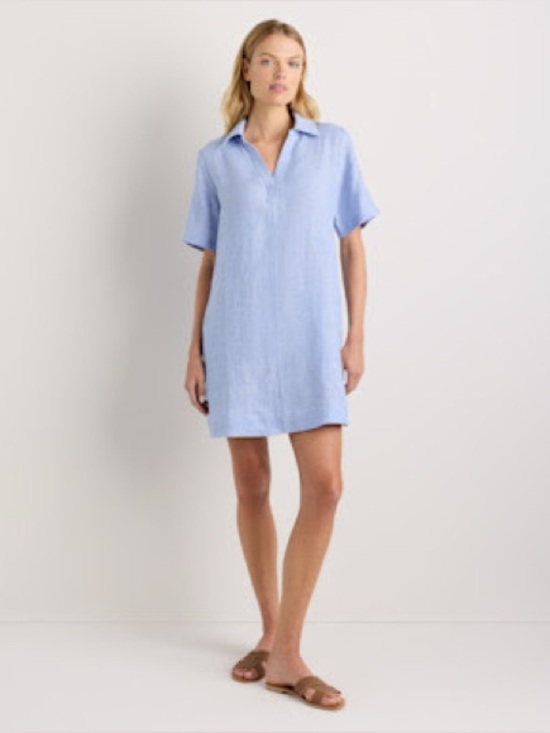 Quince Dresses & Skirts - Quince European Linen Popover Mini Dress – French Blue